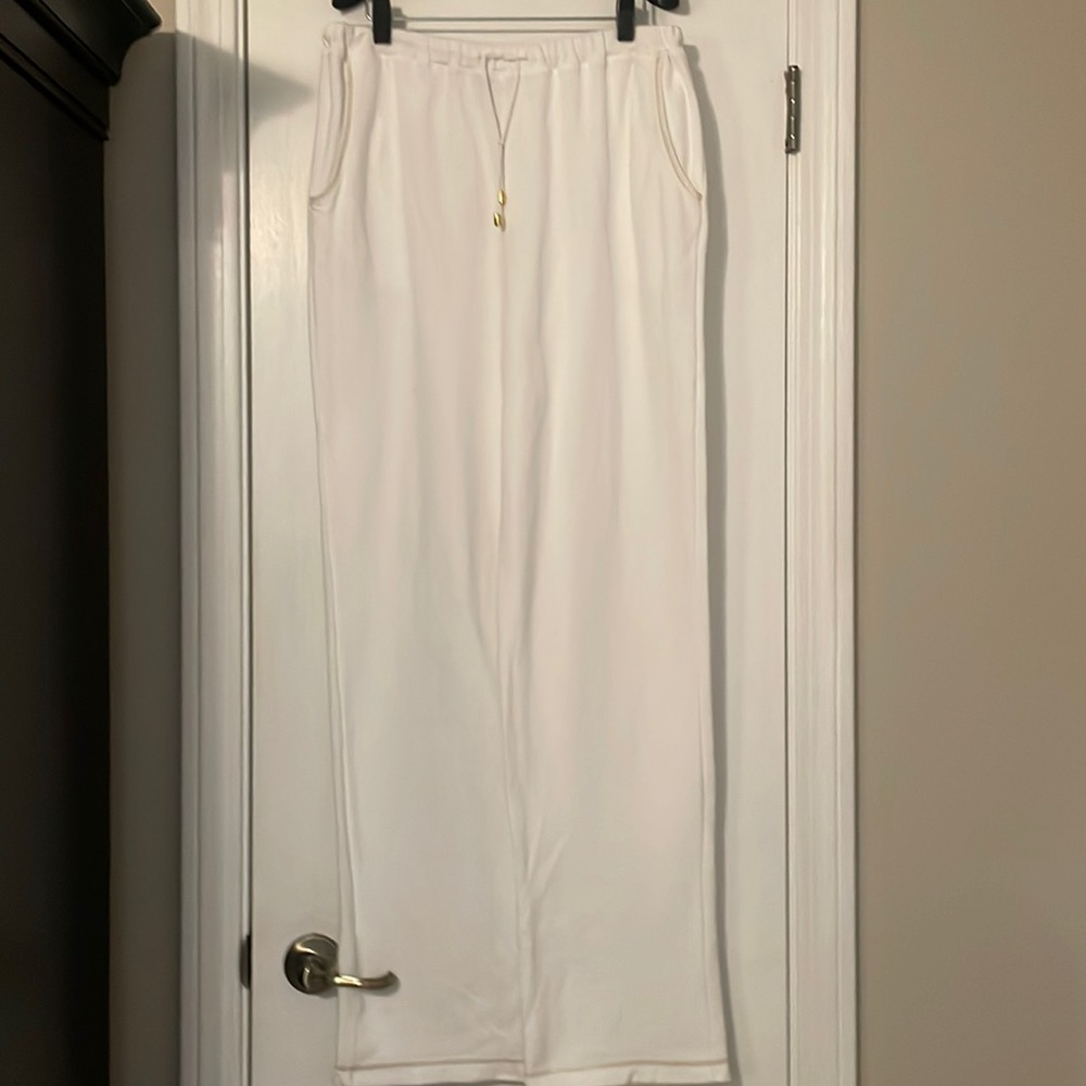 Molto Fino White Drawstring Lounge Pants XL